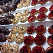 Pastry counter at Selfridges & Co. in London. Photo by alphacityguides.
