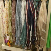 Scarf display at Flying A in New York. Photo by alphacityguides.