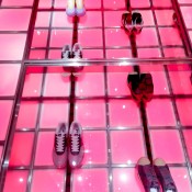 Rotating sneakers at A Bathing Ape in Tokyo. Photo by alphacityguides.