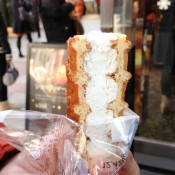 Waffle with cream at Manneken in Tokyo. Photo by alphacityguides.