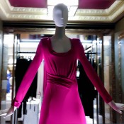 Fashion mannequins on the balcony at Harrods in London. Photo by alphacityguides.