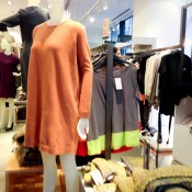 Orange knit dress at COS in London. Photo by alphacityguides.