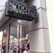 Store front at Maje in Paris. Photo by alphacityguides.