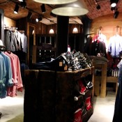 Men's denim and shirts at Superdry in London. Photo by alphacityguides.