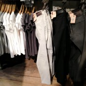 Women's denim display at AllSaints in London. Photo by alphacityguides.