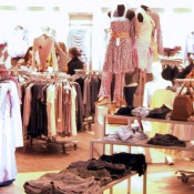 Fashion display at NAF NAF in Paris. Photo by alphacityguides.