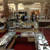 Jewellry counter at Selfridges & Co. in London. Photo by alphacityguides.