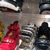 Sneaker display inside Kicks Lab in Tokyo. Photo by alphacityguides.