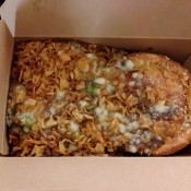 Pie to-go topped with gravy and fixings at Pieminister in London. Photo by alphacityguides.