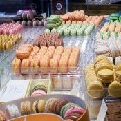 Pierre Hermé macaron display in Paris. Photo by alphacityguides.