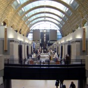 Railway station arch inside Musée d'Orsay. 