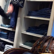 Denim display inside RRL in New York. Photo by alphacityguides.