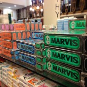 Product display at C.O Bigelow in New York. Photo by alphacityguides.