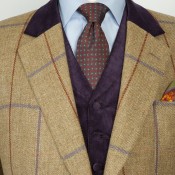 Bespoke plaid in Huntsman tweed. Photo supplied by Huntsman.