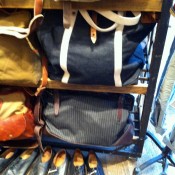 Bags and accessories inside RRL in New York. Photo by alphacityguides.