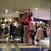 Fashion display at Shibuya 109 in Tokyo, Japan.