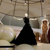 Ball gown exhibit at the V & A Museum in London. Photo by alphacityguides.
