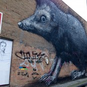 Artist Roa's large realistic animals in London. Photo by alphacityguides.