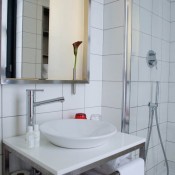 Bathroom at Mama Shelter hotel in Paris. Photo by alphacityguides.