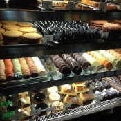 Macaroon display case at Bouchon Bakery in New York. Photo by alphacityguides.