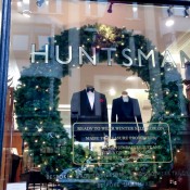 Window display at Huntsman on Savile Row in London. Photo by alphacityguides.