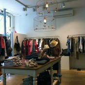 Fashion display at Mademoiselle Jeanne in Paris. Photo by alphacityguides.