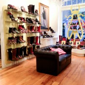 Shoe display at Fly London in Covent Garden. Photo by alphacityguides.