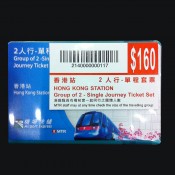 Airport Express ticket for two from HKG Airport to Hong Kong. Photo by alphacityguides.
