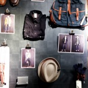 Fashion and accessories wall at Ben Sherman in London. Photo by alphacityguides.