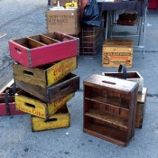 Vintage crates at Hell's Kitchen Market in New York. Photo by alphacityguides.