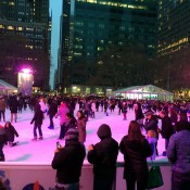 Skating rink at Bryant Park in New York. Photo by alphacityguides.