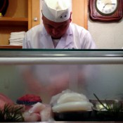Our sushi Chef at Daiwa Sushi in Tokyo. Photo by alphacityguides.