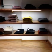 Sweater display at A.P.C in London. Photo by alphacityguides.