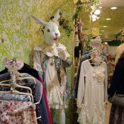 Japanese fashion display at Wonder Rocket in Harajuku Tokyo. 