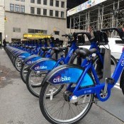 Citibike rack in New York. Photo by alphacityguides.