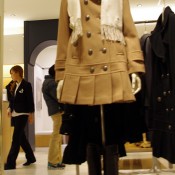 Pleated coat at Isetan. 