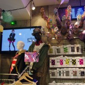 Women's tights display at Spinns Harajuku in Tokyo.