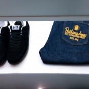 Branded jeans and sneakers at A Bathing Ape in Tokyo. Photo by alphacityguides.
