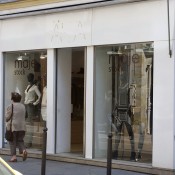 Store front at Maje in Paris. Photo by alphacityguides.