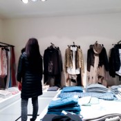 Fashion display inside Zadig & Voltaire in London. Photo by alphacityguides.