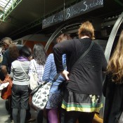 Line for Alain's crepes at the Marché des Enfants Rouges in Paris. Photo by alphacityguides.