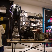 Streetwear and accessories display at Bloomingdale's in New York. Photo by alphacityguides.