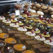 Pastry counter at Fougasse in Paris. Photo by alphacityguides.