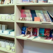 Books and stationery at Publicis Drugstore restaurant in Paris. Photo by alphacityguides.