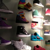 Sneaker wall at Offspring in London. Photo by alphacityguides.