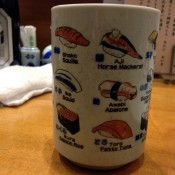 Sushi cup at Nihonkai Asakusa in Tokyo. Photo by alphacityguides.