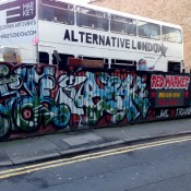 Alternative London Bus that does city street art tours. Photo by alphacityguides.