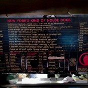 Menu Crif Dogs New York. Photo by alphacityguides.