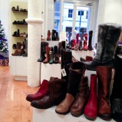 Shoe & boot display at Fly London in Covent Garden. Photo by alphacityguides.