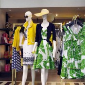Colorful spring fashion display at Kate Spade in New York. Photo by alphacityguides.